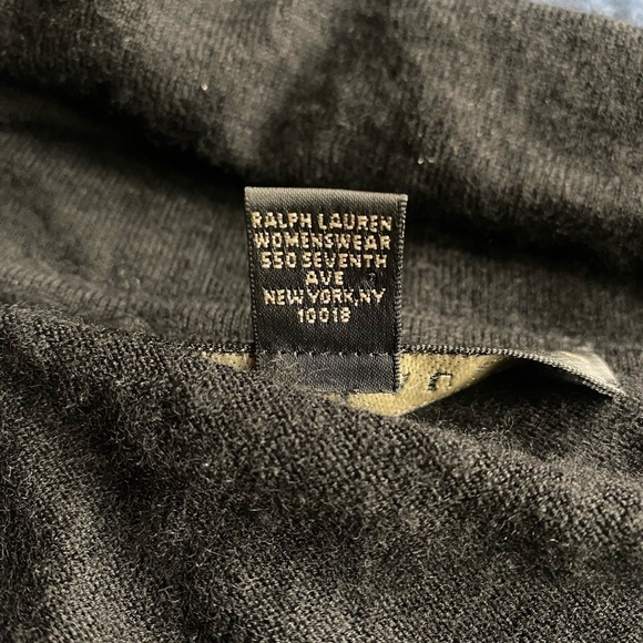 Ralph Lauren Black Label Cashmere Off Shoulder Crossover Front Black Sweater - Picture 6 of 8